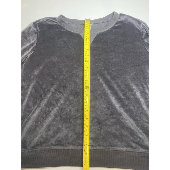 Honeydew Women’s Loungewear Pullover Velour Charcoal Gray Size Large Cozy - Picture 4 of 7